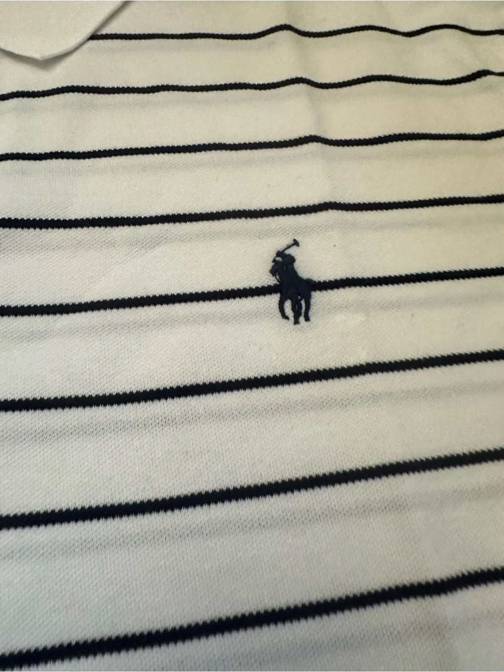 Polo by Ralph Lauren White Stripe Cotton Polo Shirt XXL